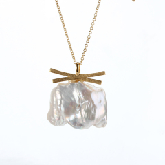925 Sterling Silver Freshwater Baroque Pearl Necklace Women