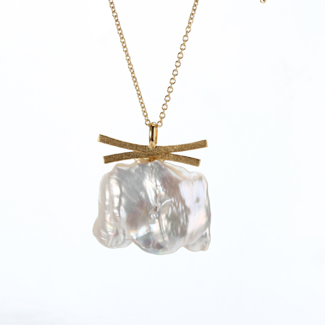 925 Sterling Silver Freshwater Baroque Pearl Necklace Women