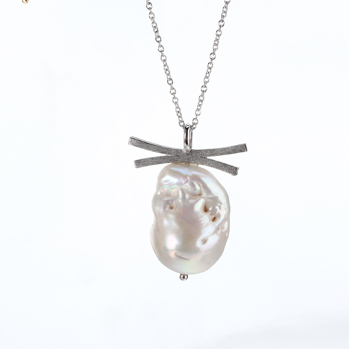 925 Sterling Silver Freshwater Baroque Pearl Necklace Women