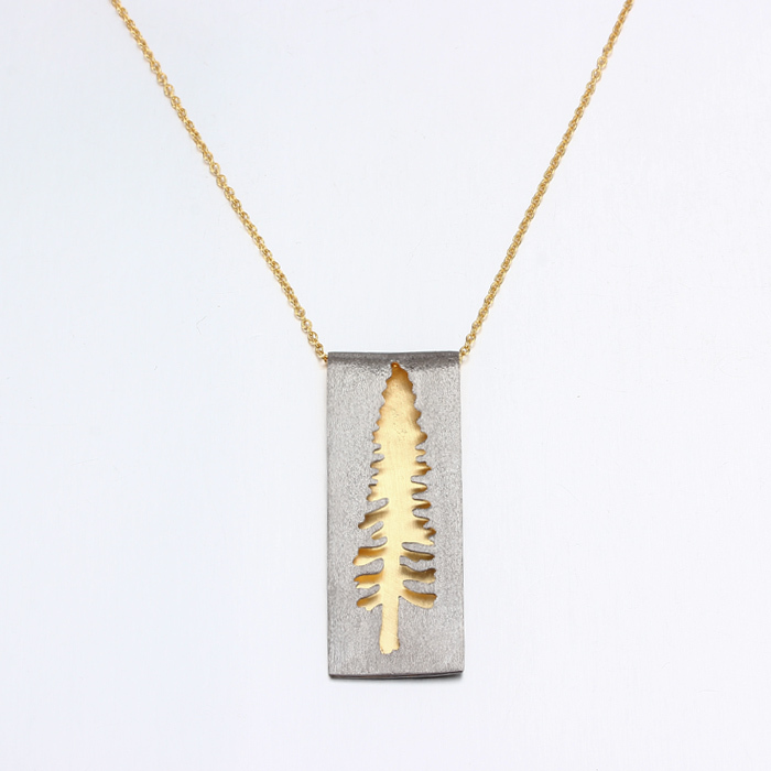925 Sterling Silver Two Tone Plating Tree Jewelry Fashion Necklaces