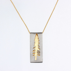 925 Sterling Silver Two Tone Plating Tree Jewelry Fashion Necklaces