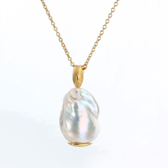 925 Sterling Silver Freshwater Baroque Pearl Necklace Women