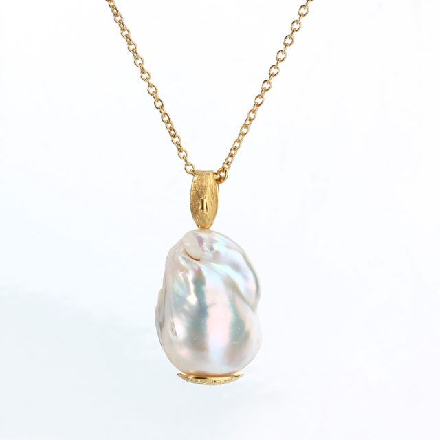 925 Sterling Silver Freshwater Baroque Pearl Necklace Women