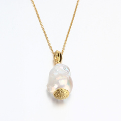 925 Sterling Silver Baroque Pearl Necklace For Women