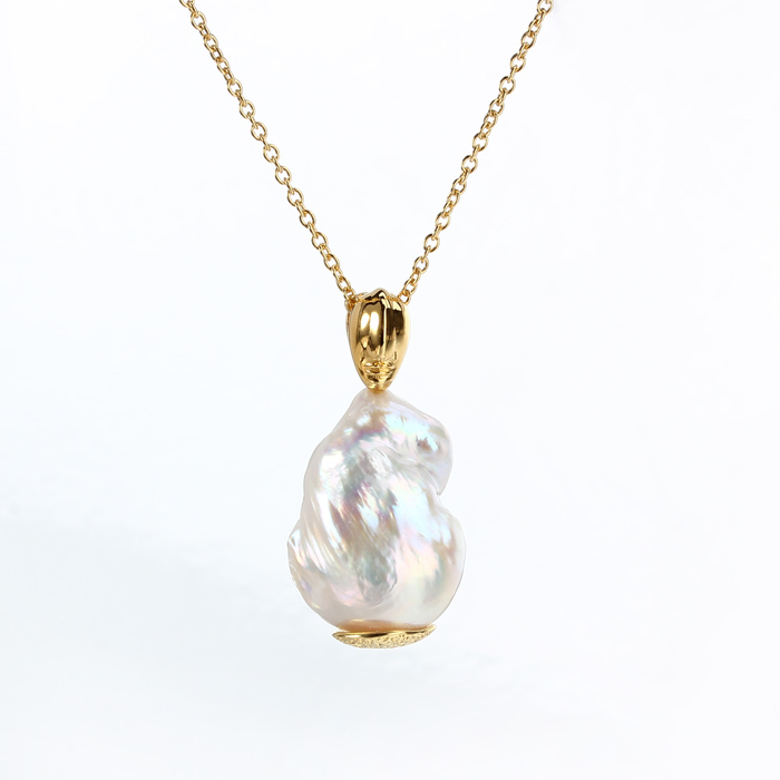 925 Sterling Silver Baroque Pearl Necklace For Women