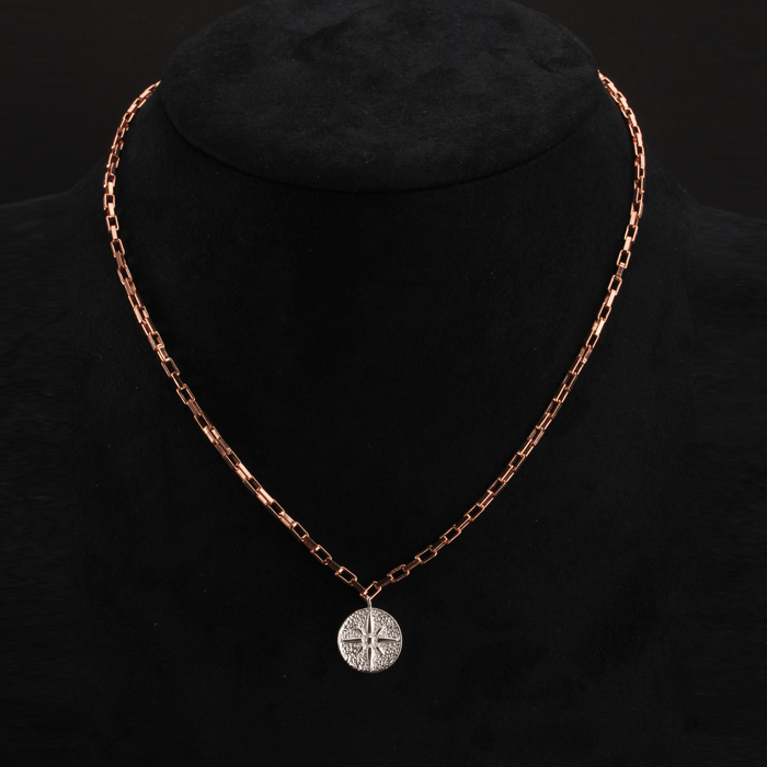 925 Sterling Silver Long Link Chain Charm Necklace