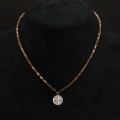 925 Sterling Silver Long Link Chain Charm Necklace