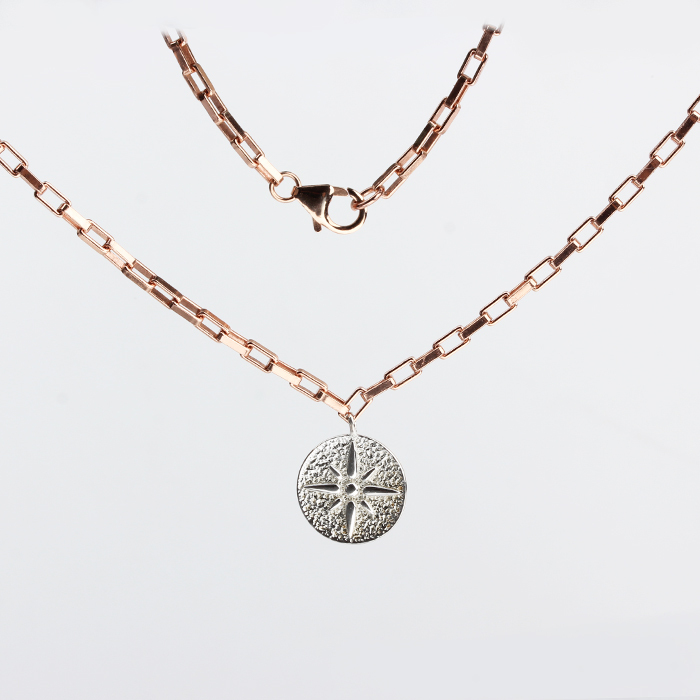 925 Sterling Silver Long Link Chain Charm Necklace