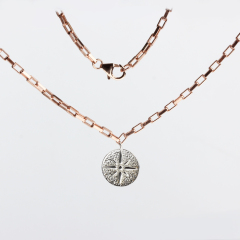 925 Sterling Silver Long Link Chain Charm Necklace