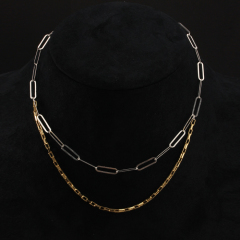 925 Sterling Silver Women Long Link Necklace Jewelry