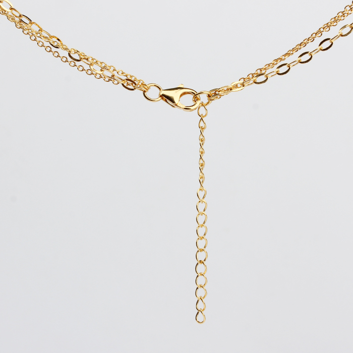 925 Sterling Silver Cactus Three Layers Chain Necklace Jewelry
