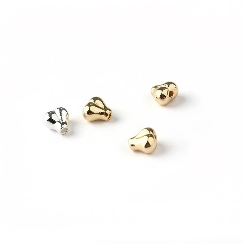 925 Sterling Silver Hammered Irregular Heart Spacer Beads