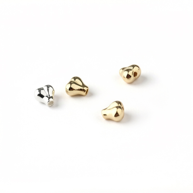 925 Sterling Silver Hammered Irregular Heart Spacer Beads
