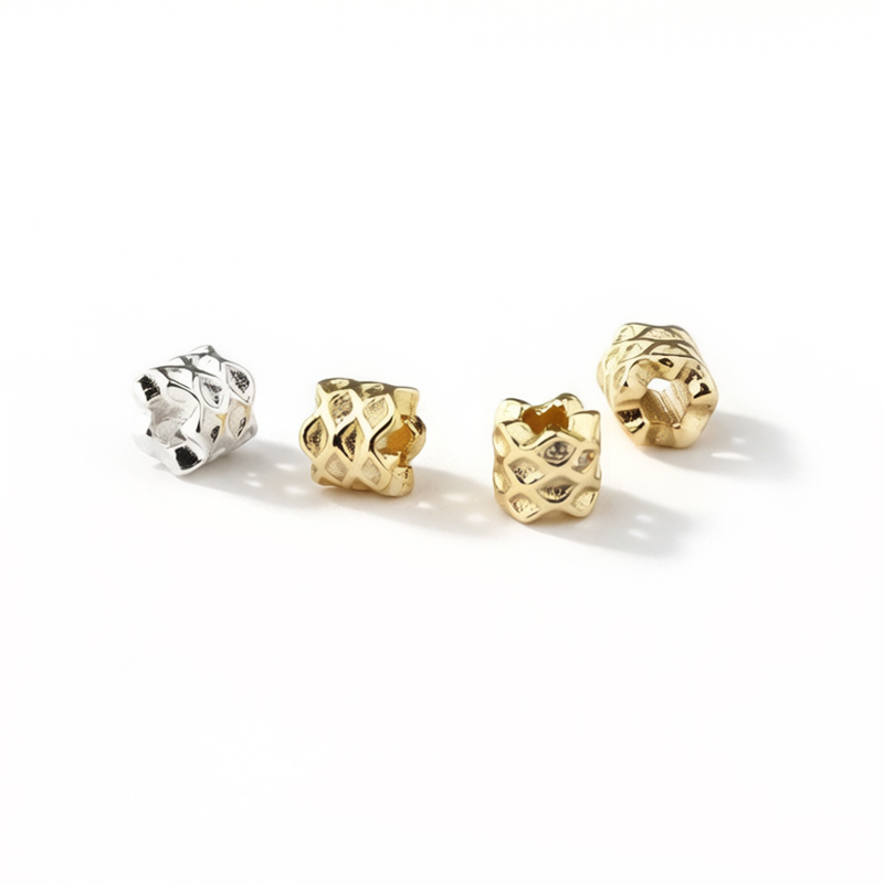 925 Sterling Silver Cube Spacer Beads with CZ