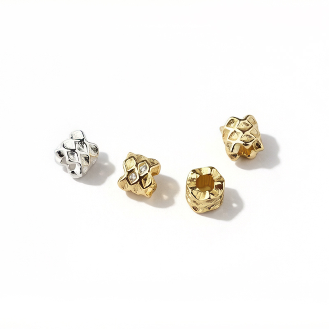925 Sterling Silver Cube Spacer Beads with CZ