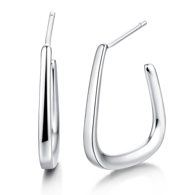925 Sterling Silver Simple Hoop Earrings