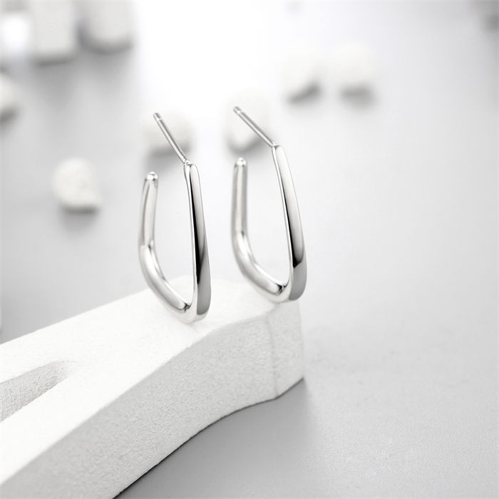 925 Sterling Silver Simple Hoop Earrings