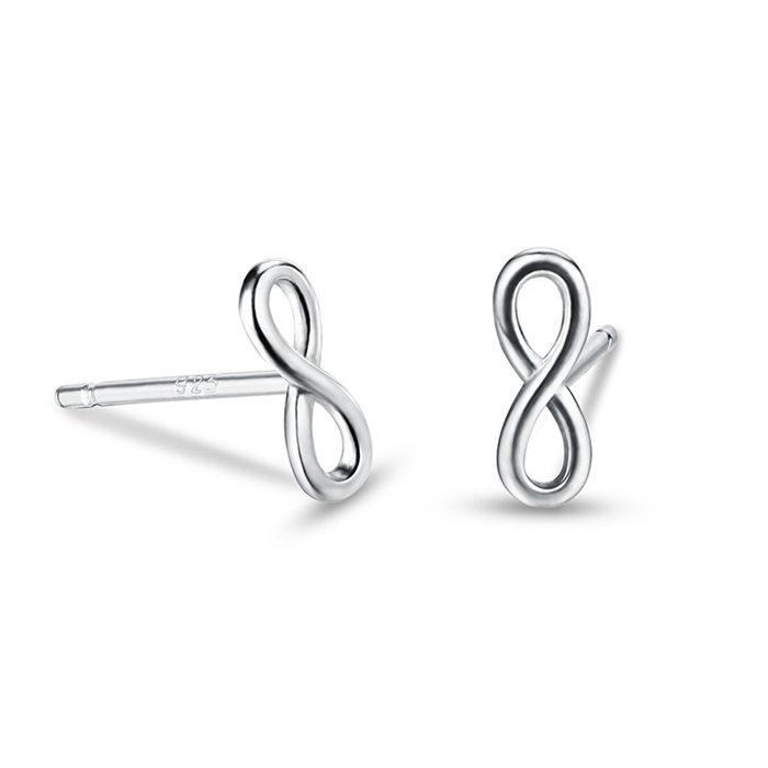 925 Sterling Silver Infinity Stud Earrings