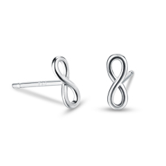 925 Sterling Silver Infinity Stud Earrings