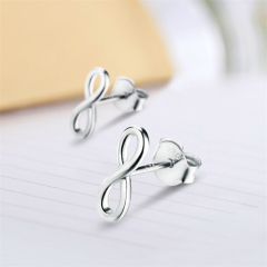 925 Sterling Silver Infinity Stud Earrings