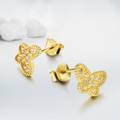 925 Silver Cubic Zirconia Butterfly Stud Earrings