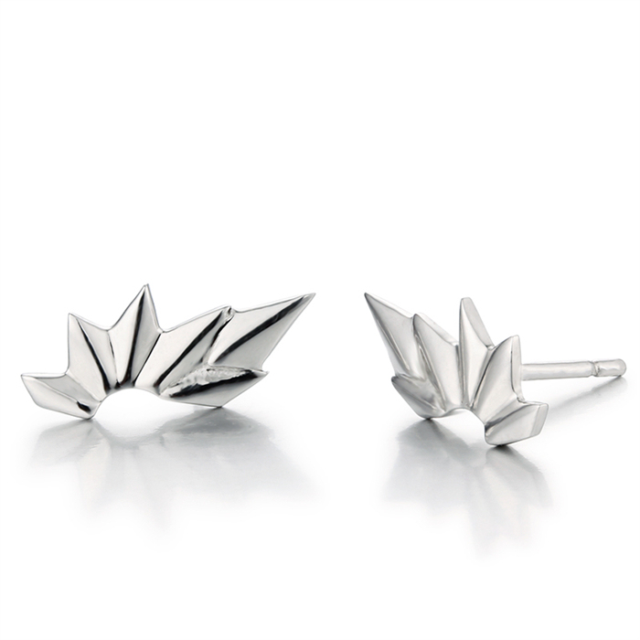 925 Sterling Silver Unique Wing-Shape Stud Earrings
