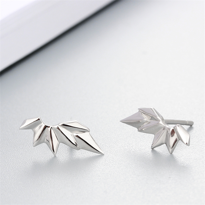 925 Sterling Silver Unique Wing-Shape Stud Earrings
