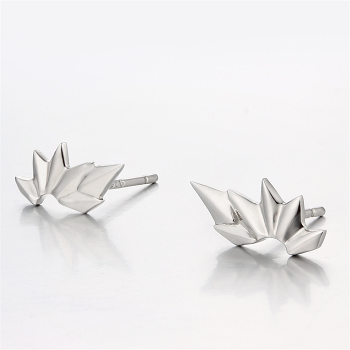 925 Sterling Silver Unique Wing-Shape Stud Earrings