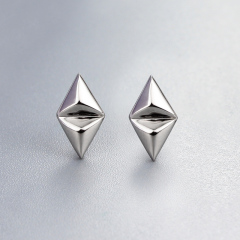 925 Sterling Silver Diamond Shape Stud Earrings
