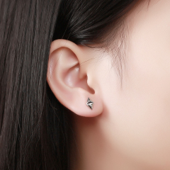 925 Sterling Silver Diamond Shape Stud Earrings