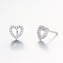 925 Sterling Silver Heart Stud Earrings