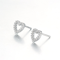 925 Sterling Silver Heart Stud Earrings