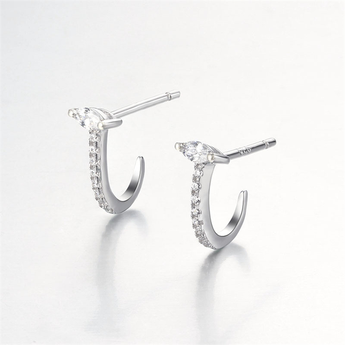 925 Sterling Silver CZ Stud Earrings