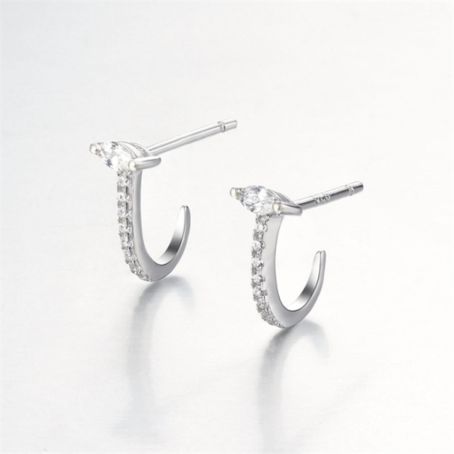 925 Sterling Silver CZ Stud Earrings