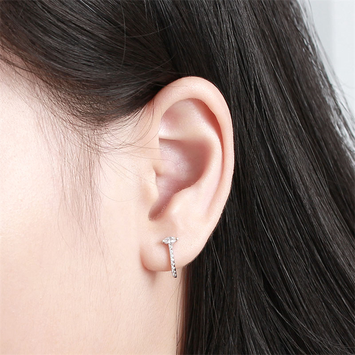 925 Sterling Silver CZ Stud Earrings