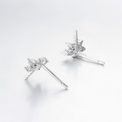925 Sterling Silver Cubic Zirconia Dragonfly Stud Earrings