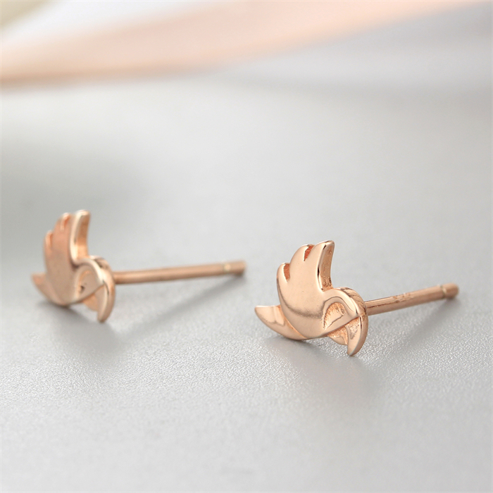 925 Sterling Silver Parrot Bird Stud Earrings