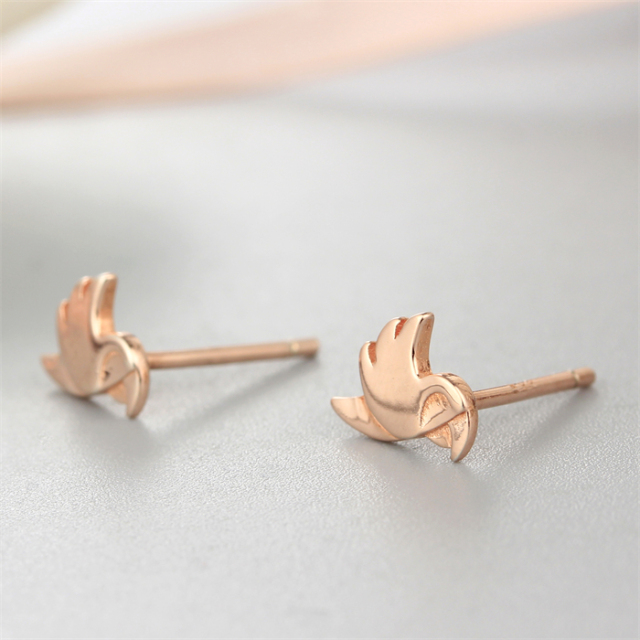 925 Sterling Silver Parrot Bird Stud Earrings