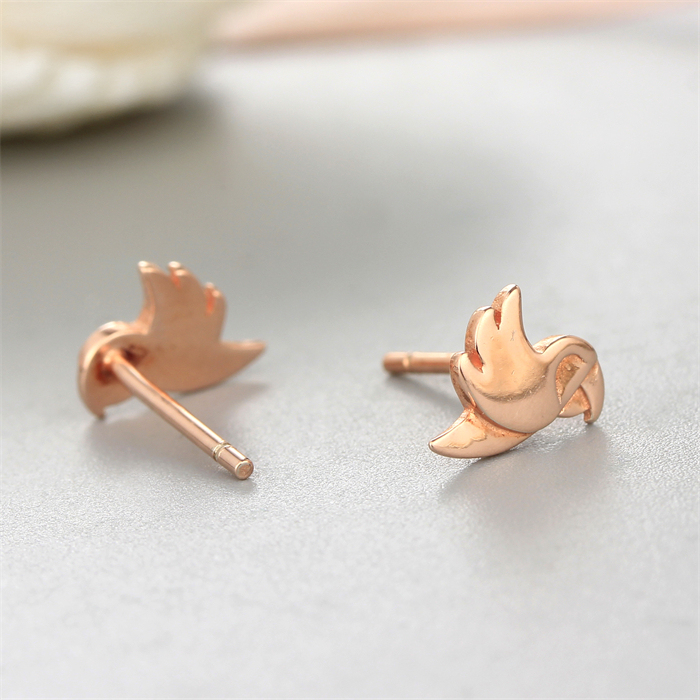 925 Sterling Silver Parrot Bird Stud Earrings