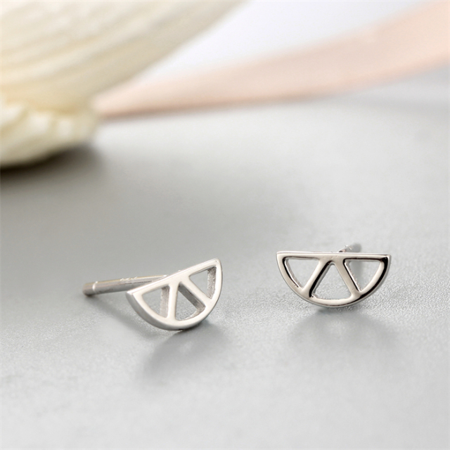925 Sterling Silver Geometry Stud Earrings