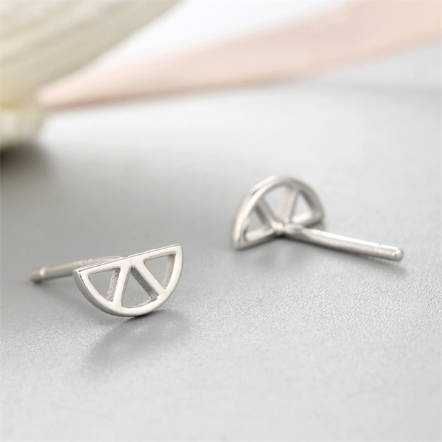 925 Sterling Silver Geometry Stud Earrings