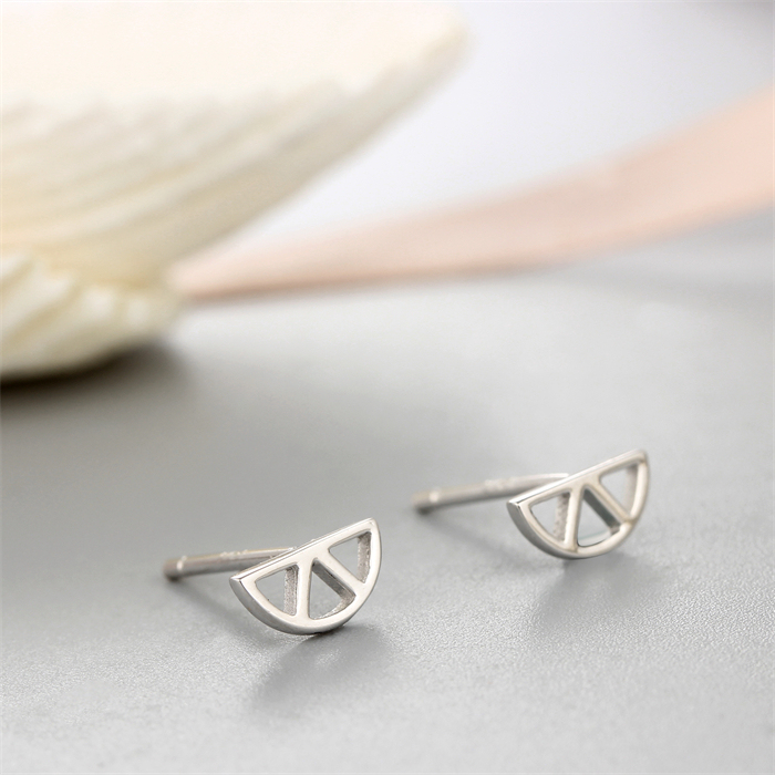 925 Sterling Silver Geometry Stud Earrings