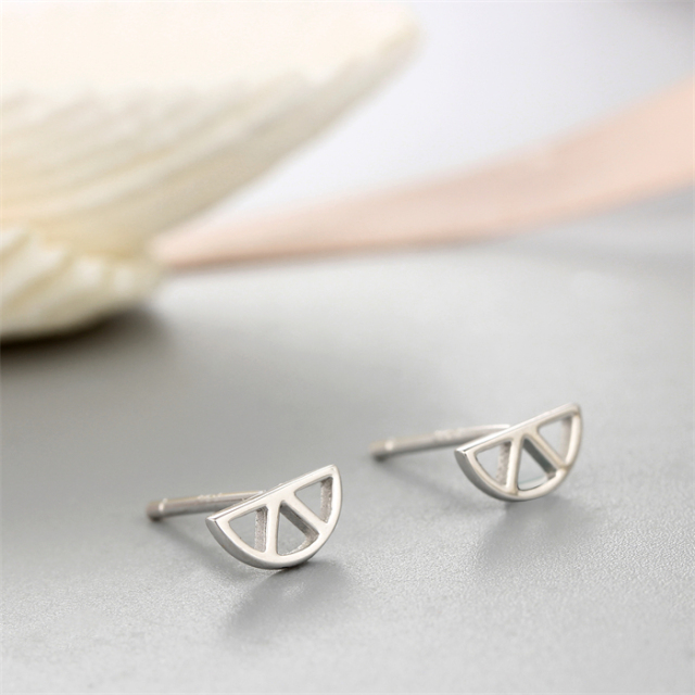 925 Sterling Silver Geometry Stud Earrings