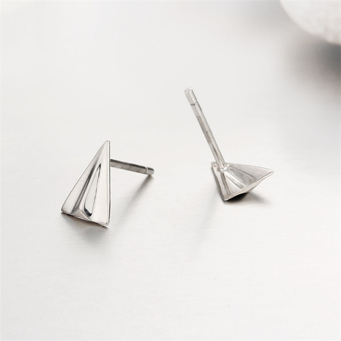 925 Sterling Silver Triangle Stud Earrings Online