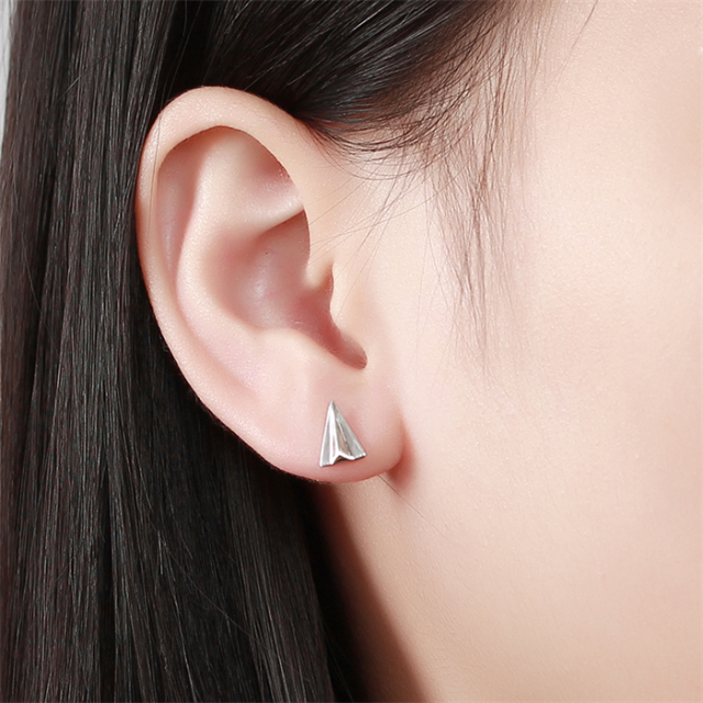 925 Sterling Silver Triangle Stud Earrings Online