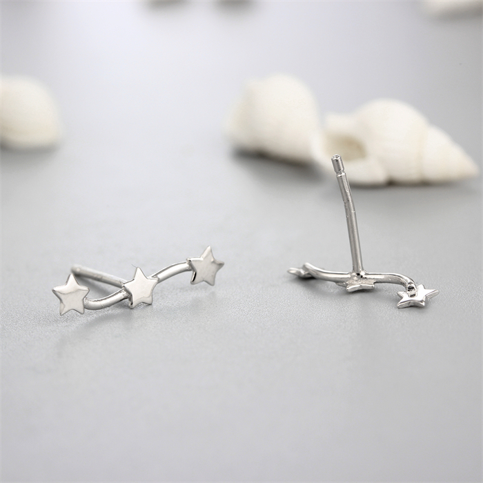 925 Sterling Silver Star String Stud Earrings