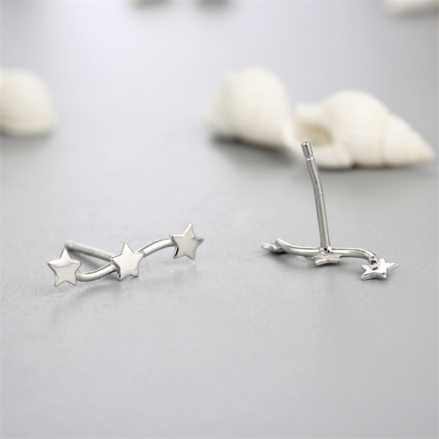 925 Sterling Silver Star String Stud Earrings