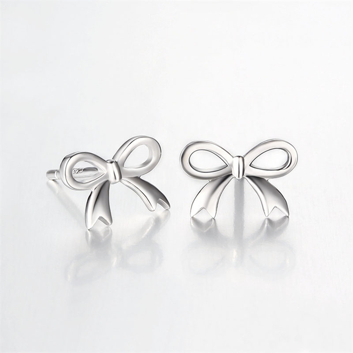 925 Sterling Silver Bow Stud Earrings