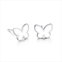 925 Sterling Silver Enamel Butterfly Stud Earrings
