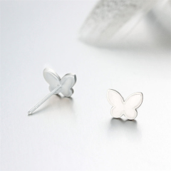 925 Sterling Silver Enamel Butterfly Stud Earrings